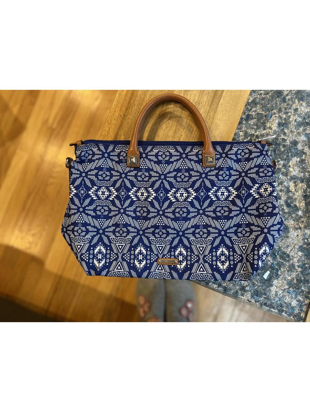 Patterned Handbag with Leather Accents by Rebecca Minkoff